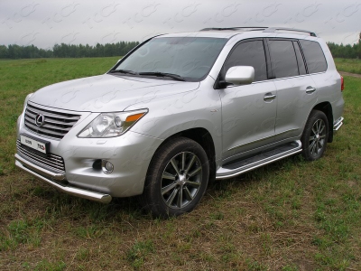 Накладка решётки радиатора 16 мм ТСС для Lexus LX-570 2007-2012